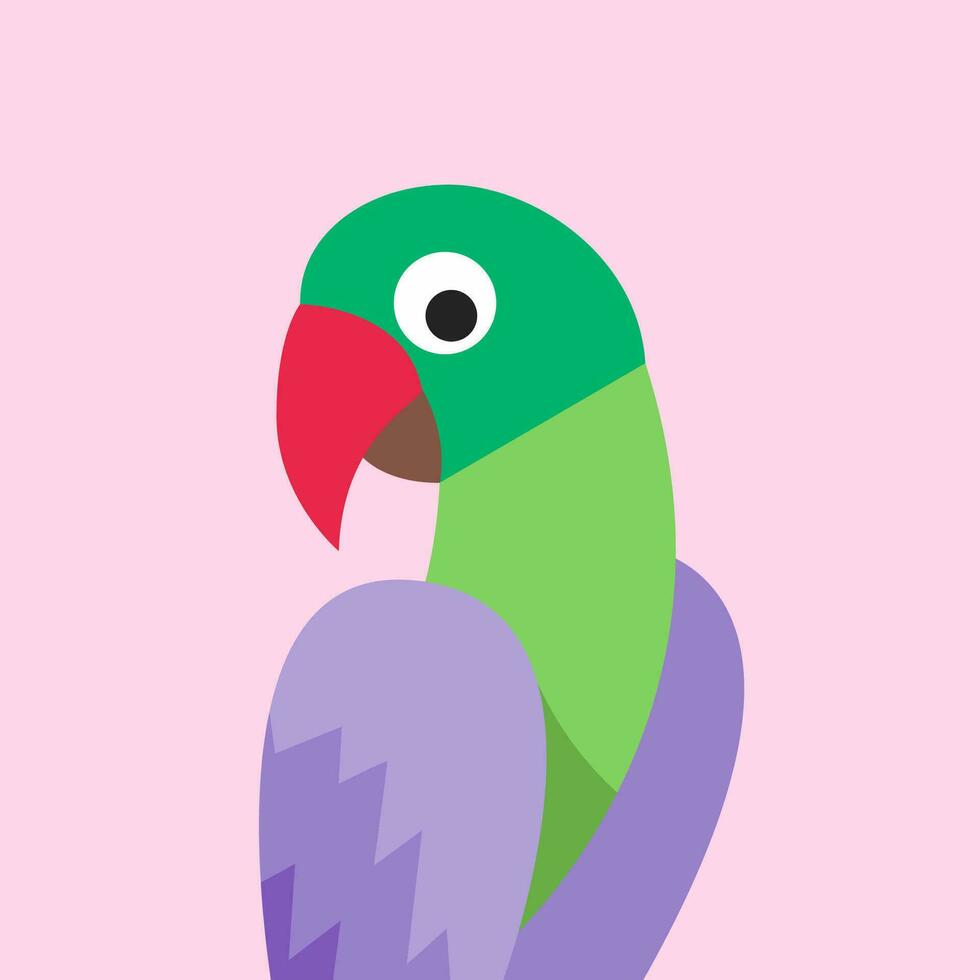 Vektor eben süß Papagei Illustration mit Pastell- Hintergrund