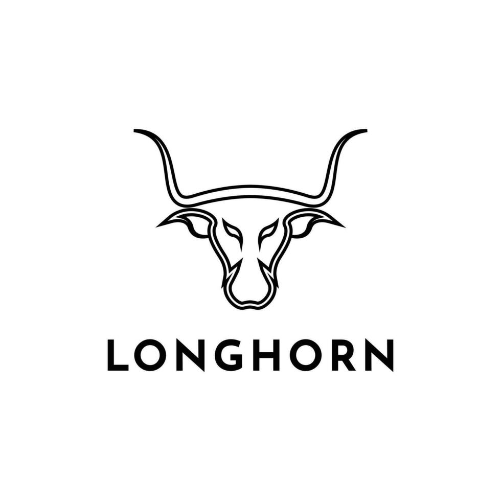 longhorn logotyp design aning vektor mall