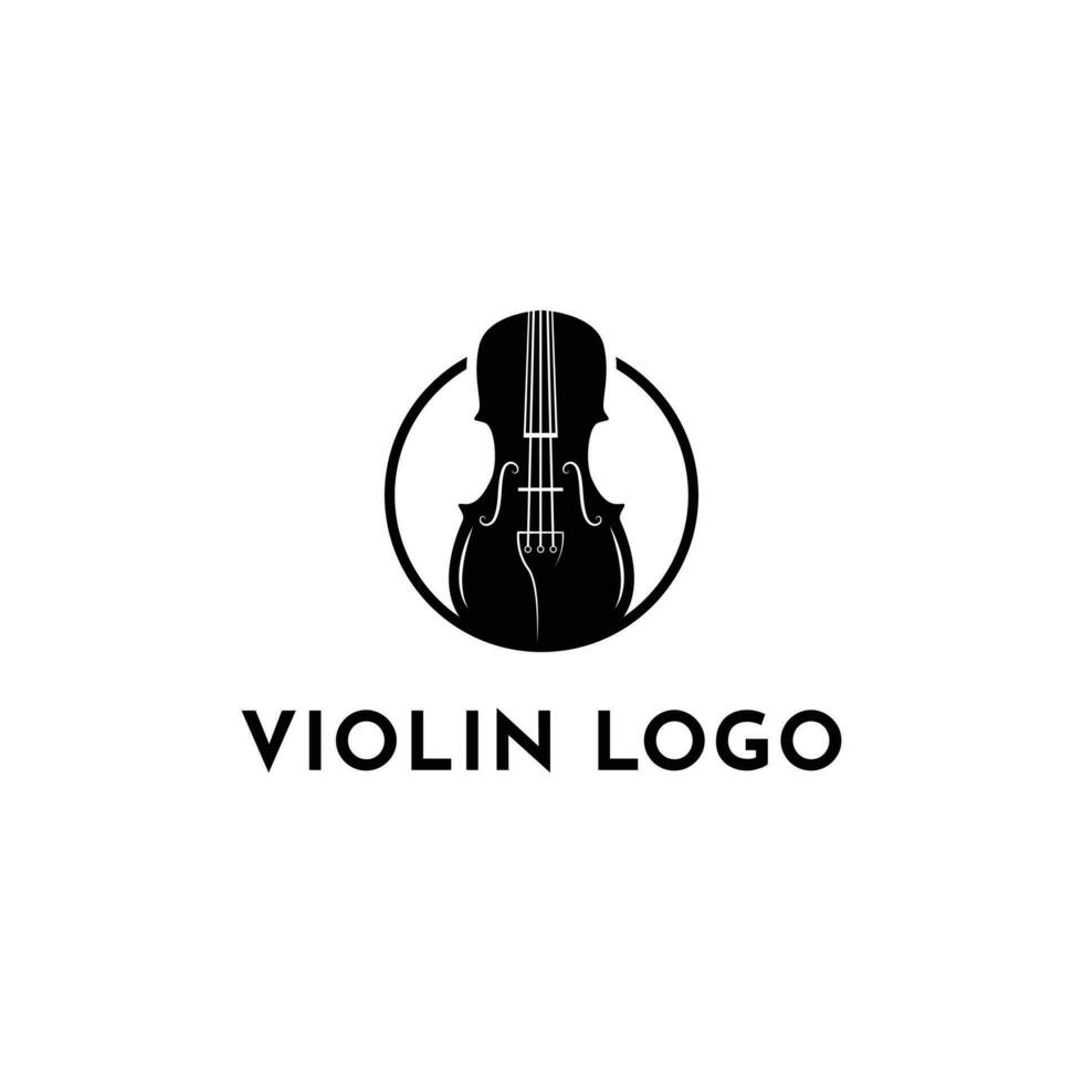 Violine Logo Design Idee mit Kreis vektor