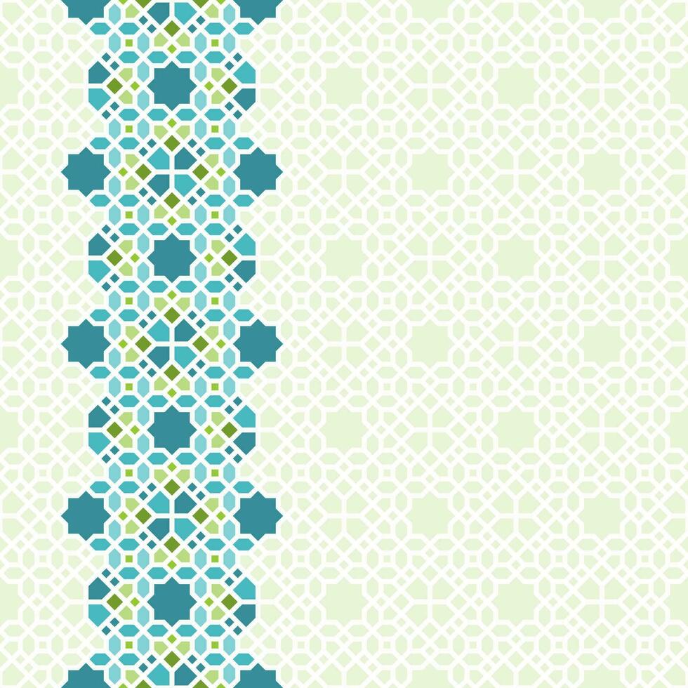 islamic prydnad design med pastell och grön Färg vektor