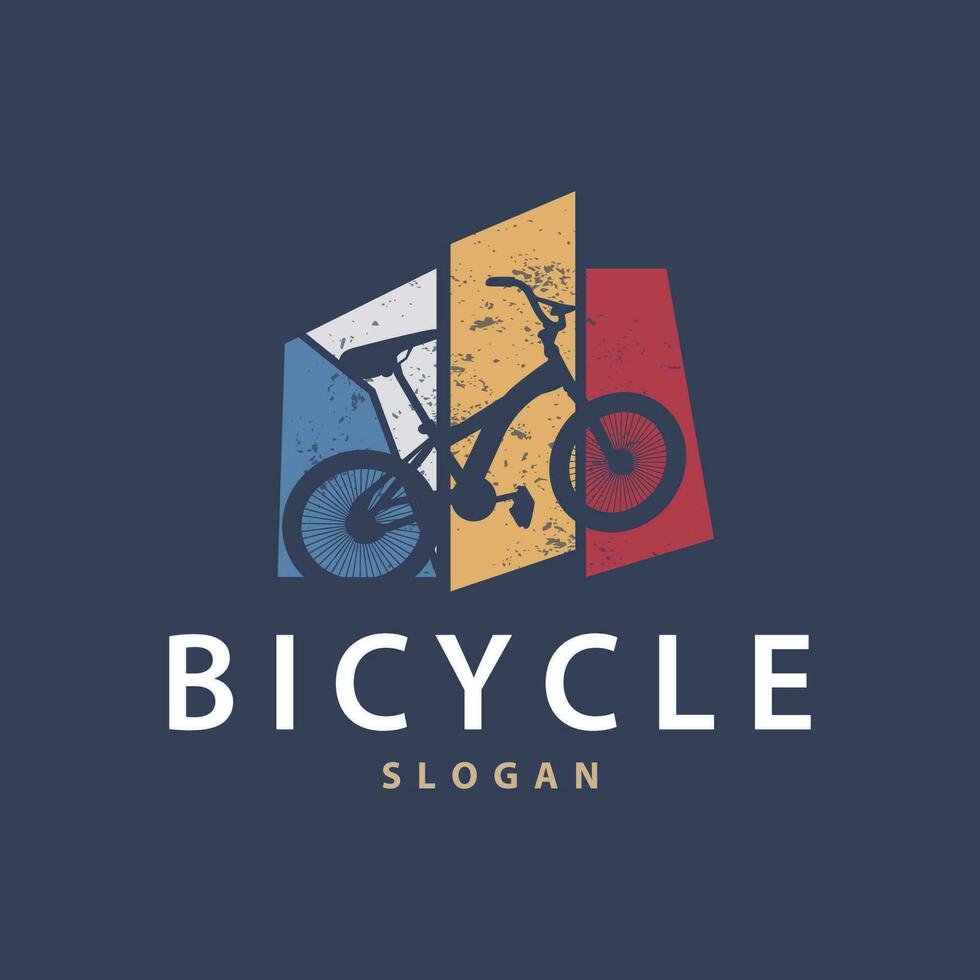 cykel logotyp design cykel sport klubb enkel årgång svart silhuett mall illustration vektor