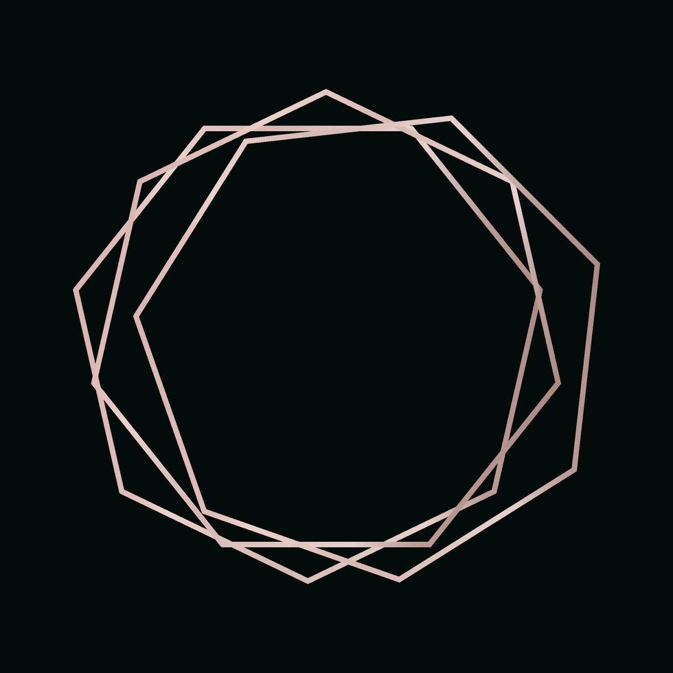 Rose Gold geometrisch polygonal Rahmen vektor