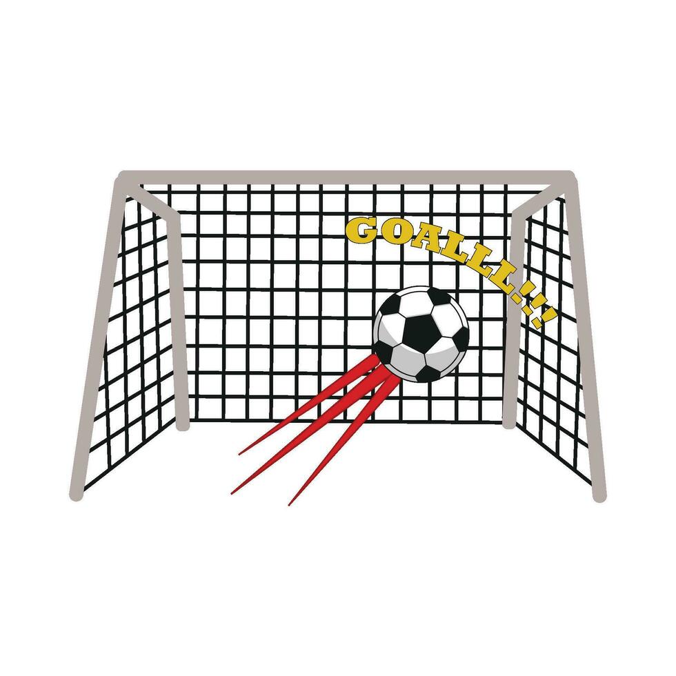 fotboll i mål netto illustration vektor
