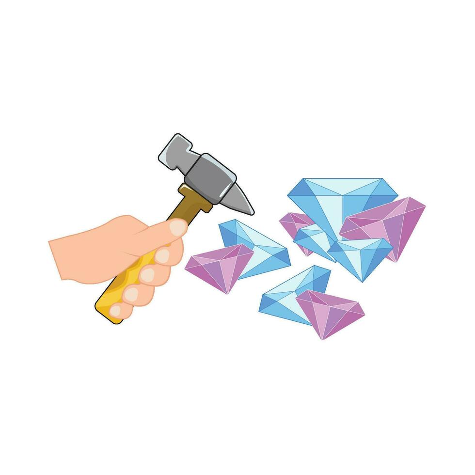 Hammer mit Diamant Illustration vektor