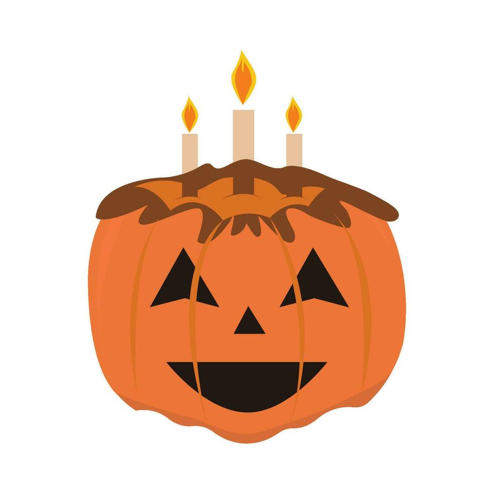 ljus i pumpa halloween illustration vektor