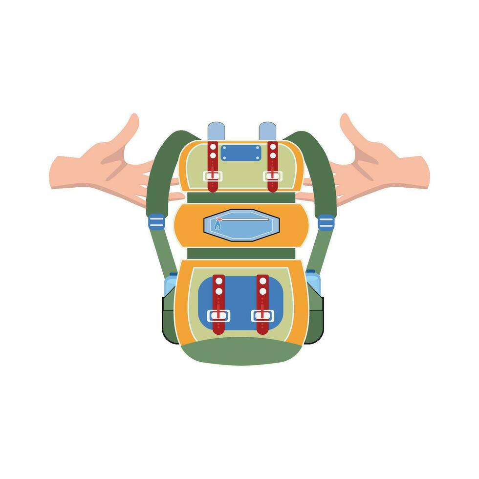 Rucksack zum Schule im Hand Illustration vektor