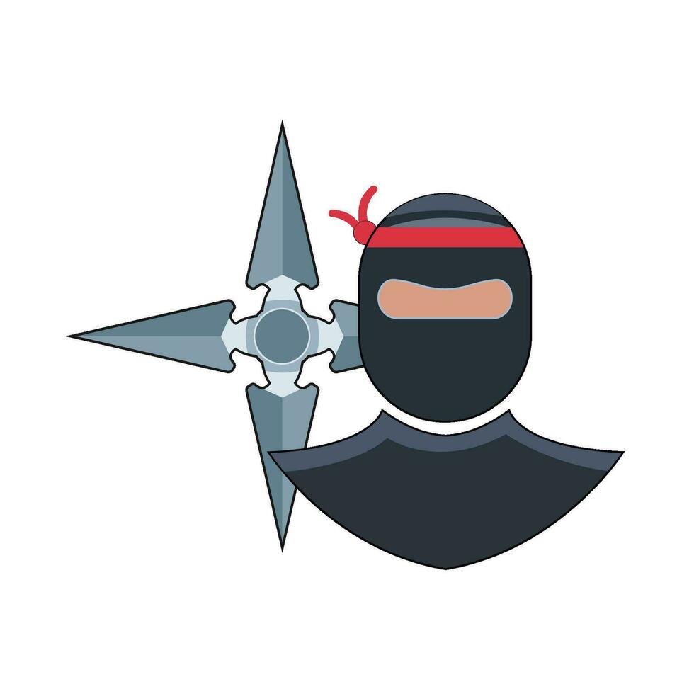 shuriken med ninja japan illustration vektor
