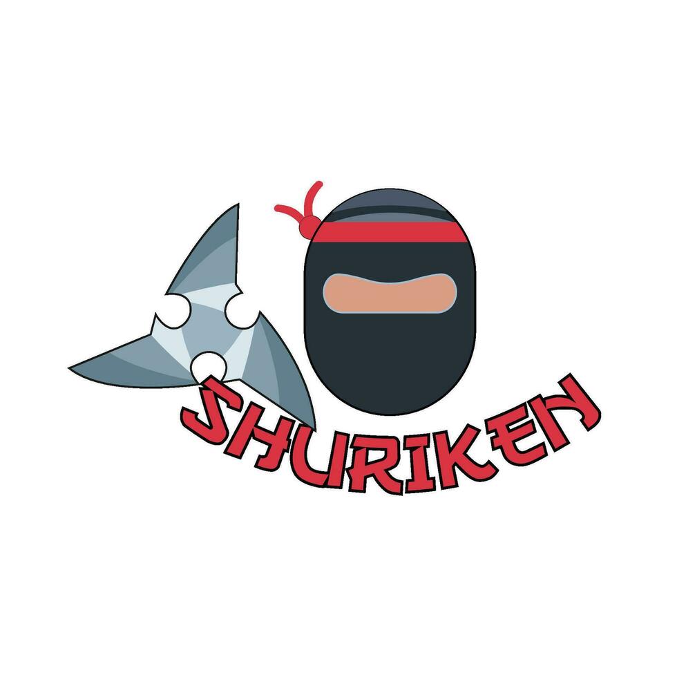 shuriken med ninja japan illustration vektor