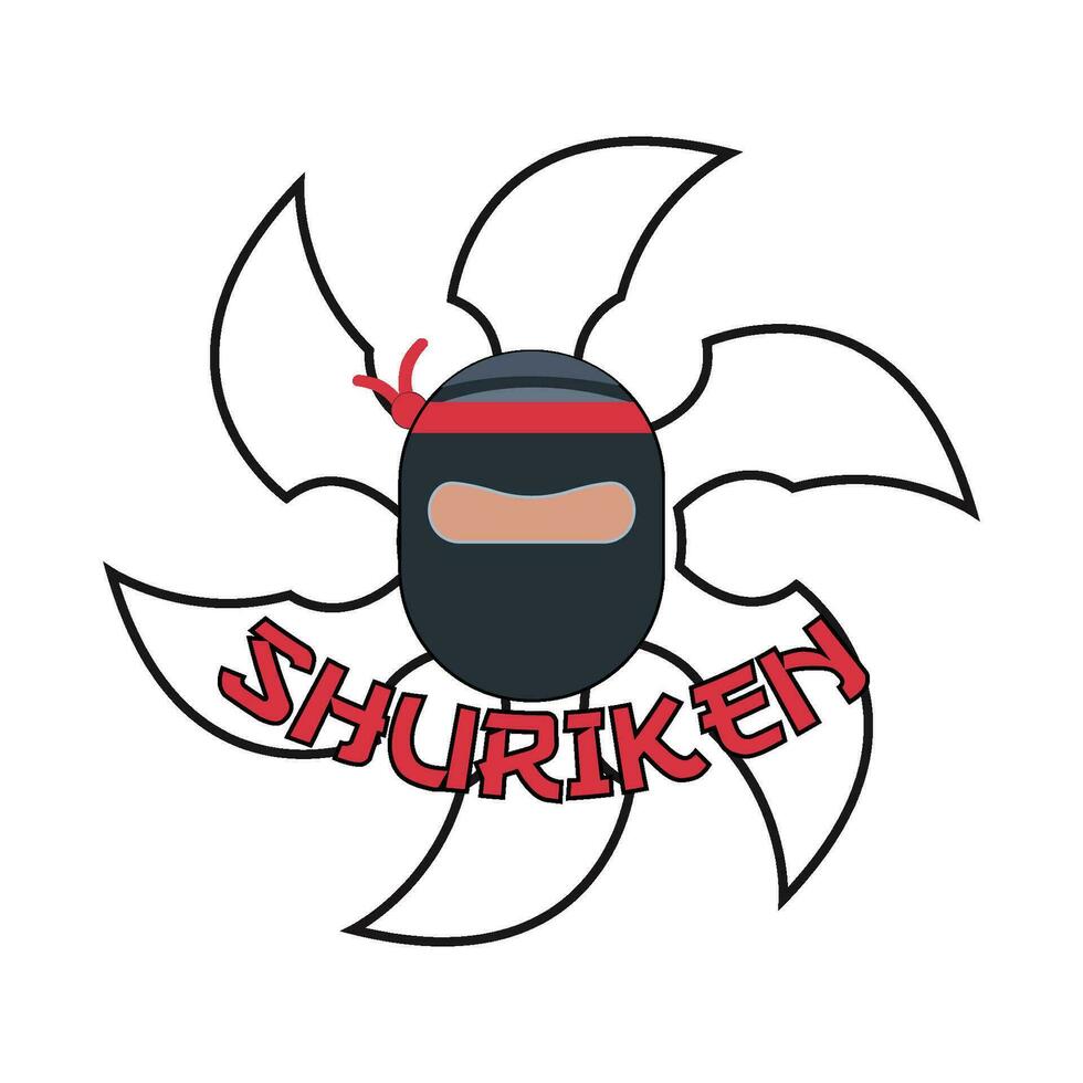 shuriken med ninja japan illustration vektor