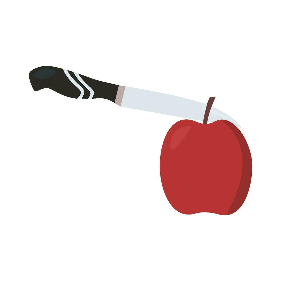 Messer im Apfel Illustration vektor
