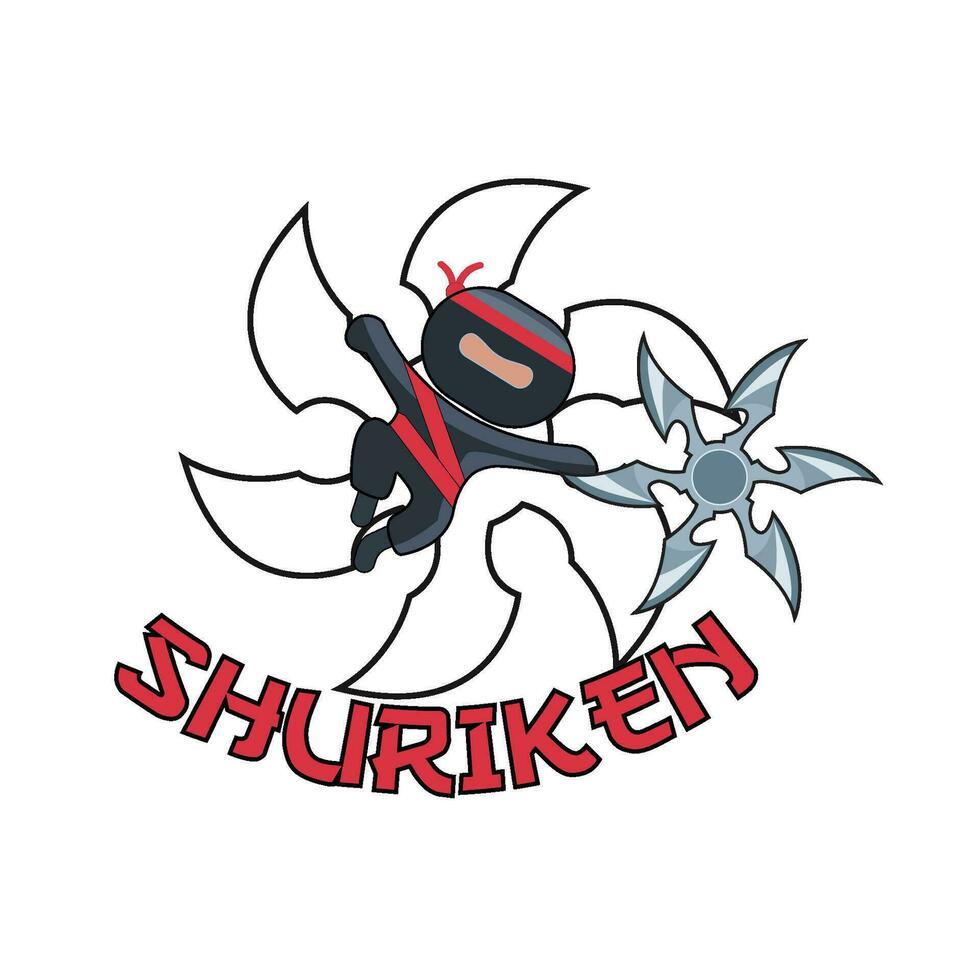 Shuriken mit Ninja Japan Illustration vektor
