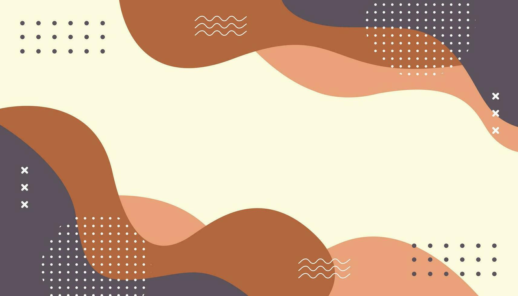 abstrakt bakgrund minimalistisk, ritad för hand med geometrisk och organisk former i annorlunda nyanser av brun. enkel trendig platt vektor illustration
