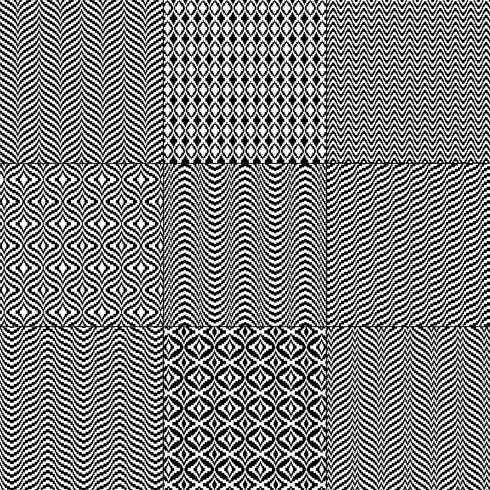 svart vit mod bargello geometriska mönster vektor