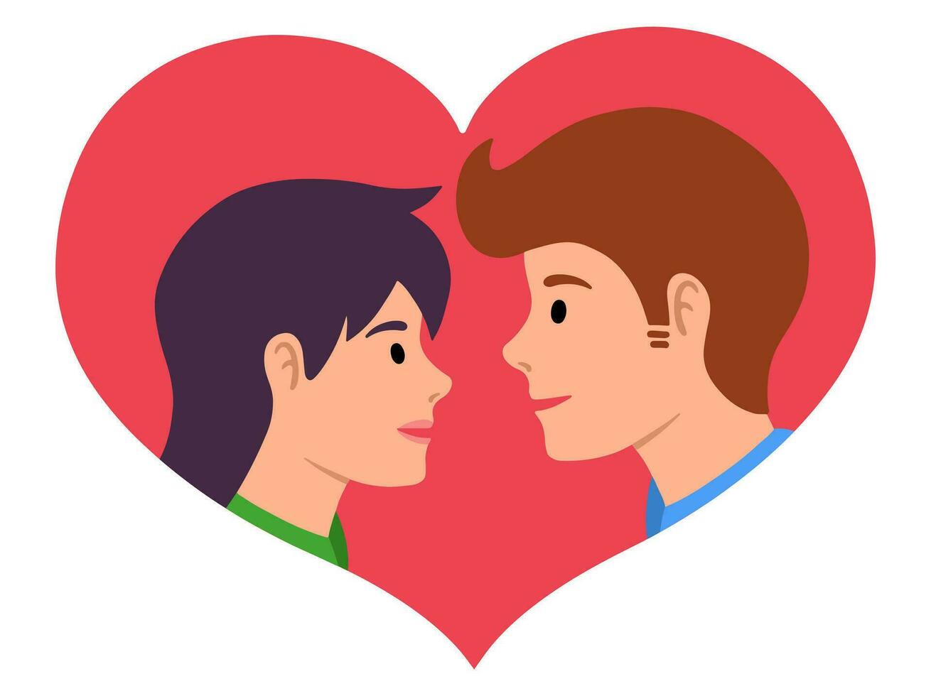 romantisch Paar Benutzerbild Charakter Illustration vektor
