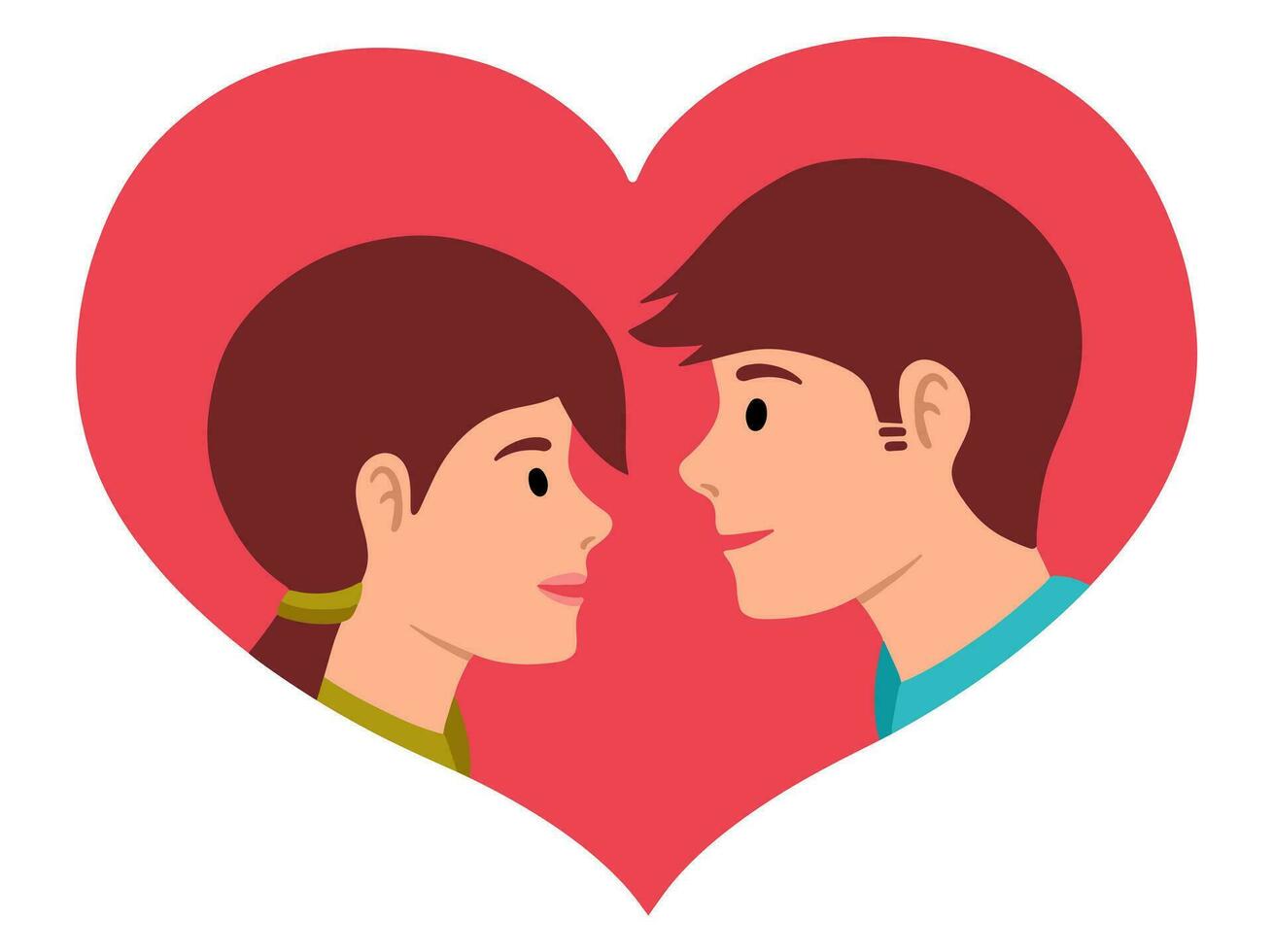 romantisch Paar Benutzerbild Charakter Illustration vektor