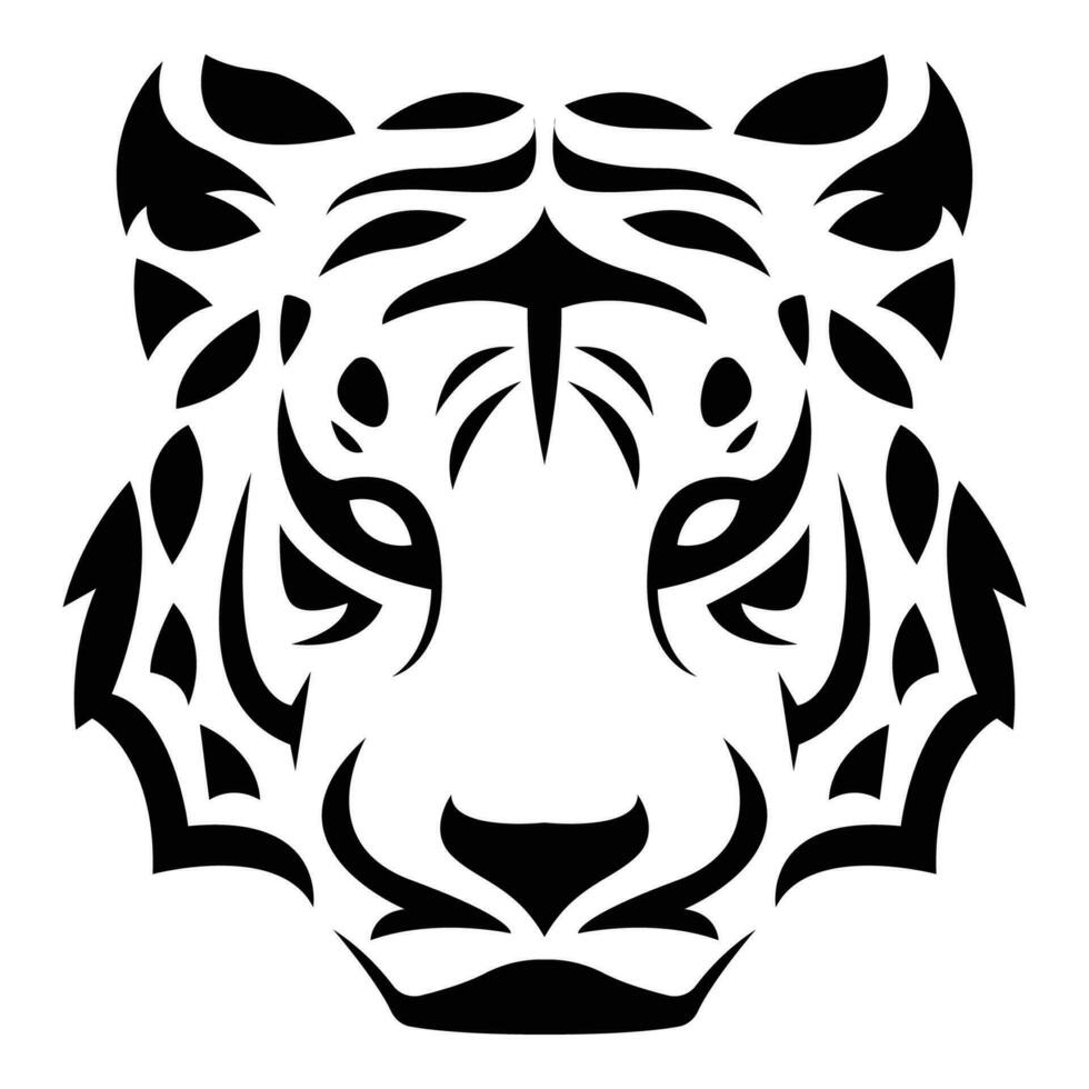 enkel abstrakt tiger huvud logotyp vektor ikoniska illustration