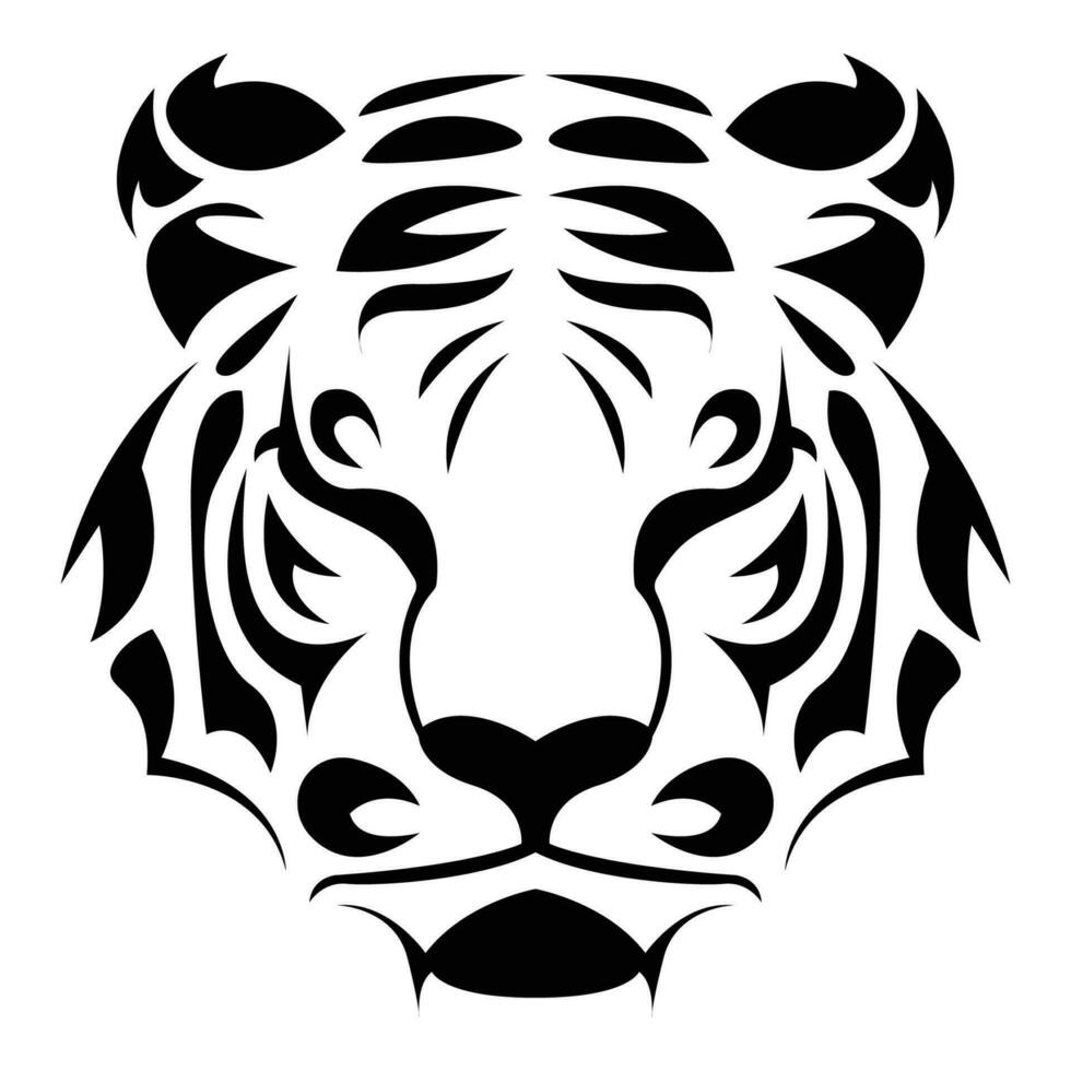 enkel abstrakt tiger huvud logotyp vektor ikoniska illustration