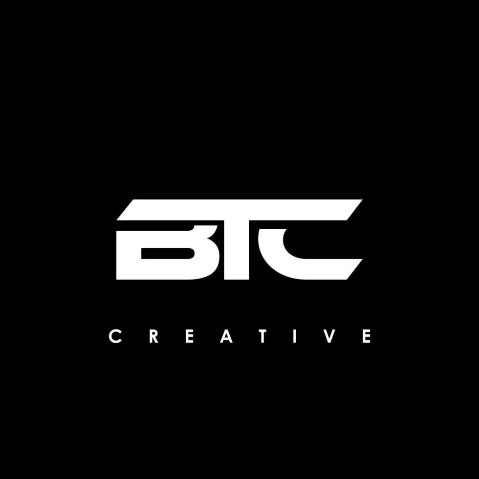 BTC brev första logotyp design mall vektor illustration