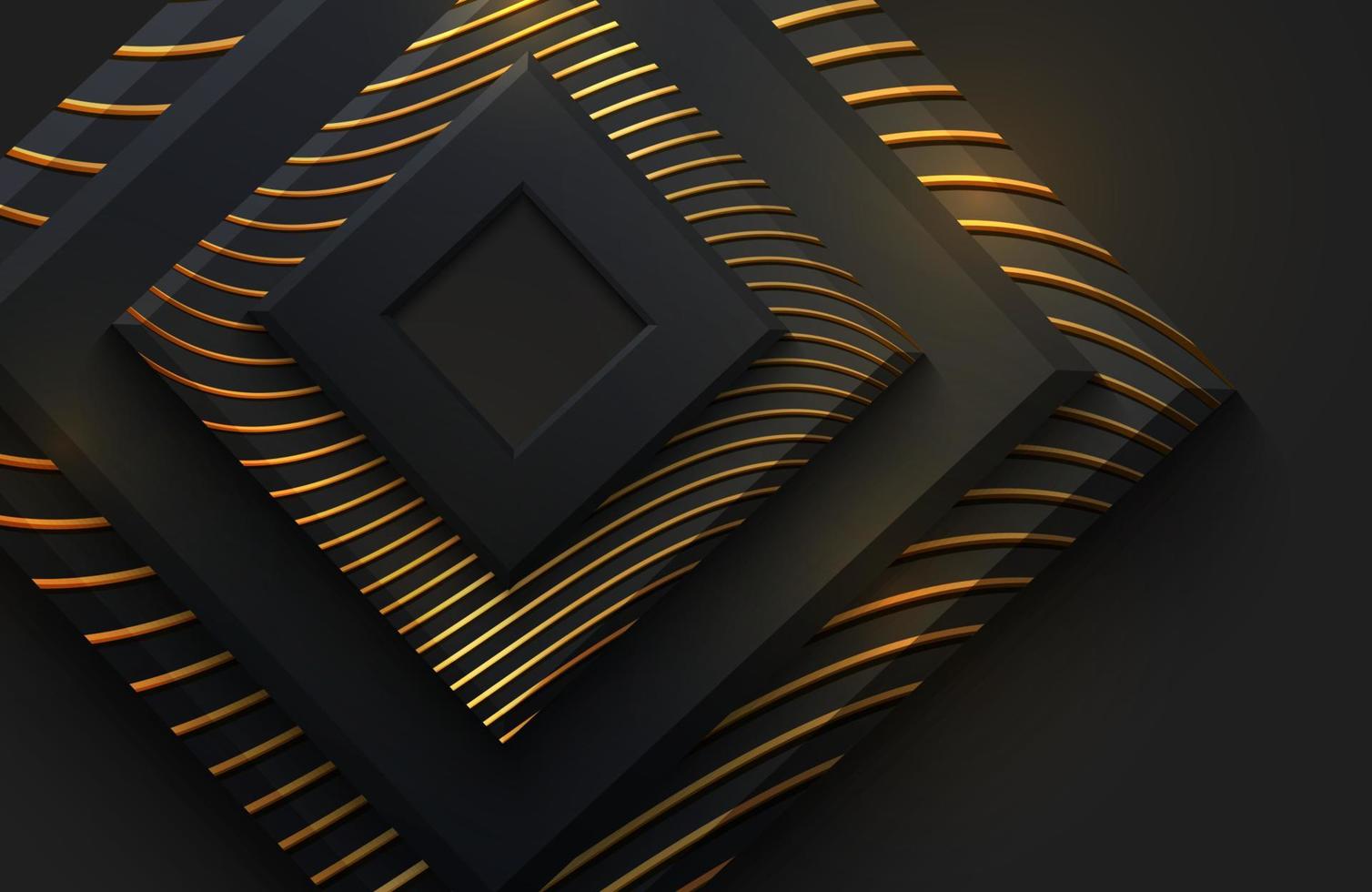 moderner abstrakter geometrischer schwarzer Hintergrund mit Goldmetallelement vektor