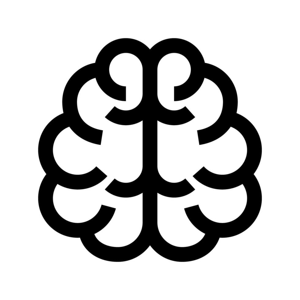Gehirn medizinische Symbollinie Stil vektor