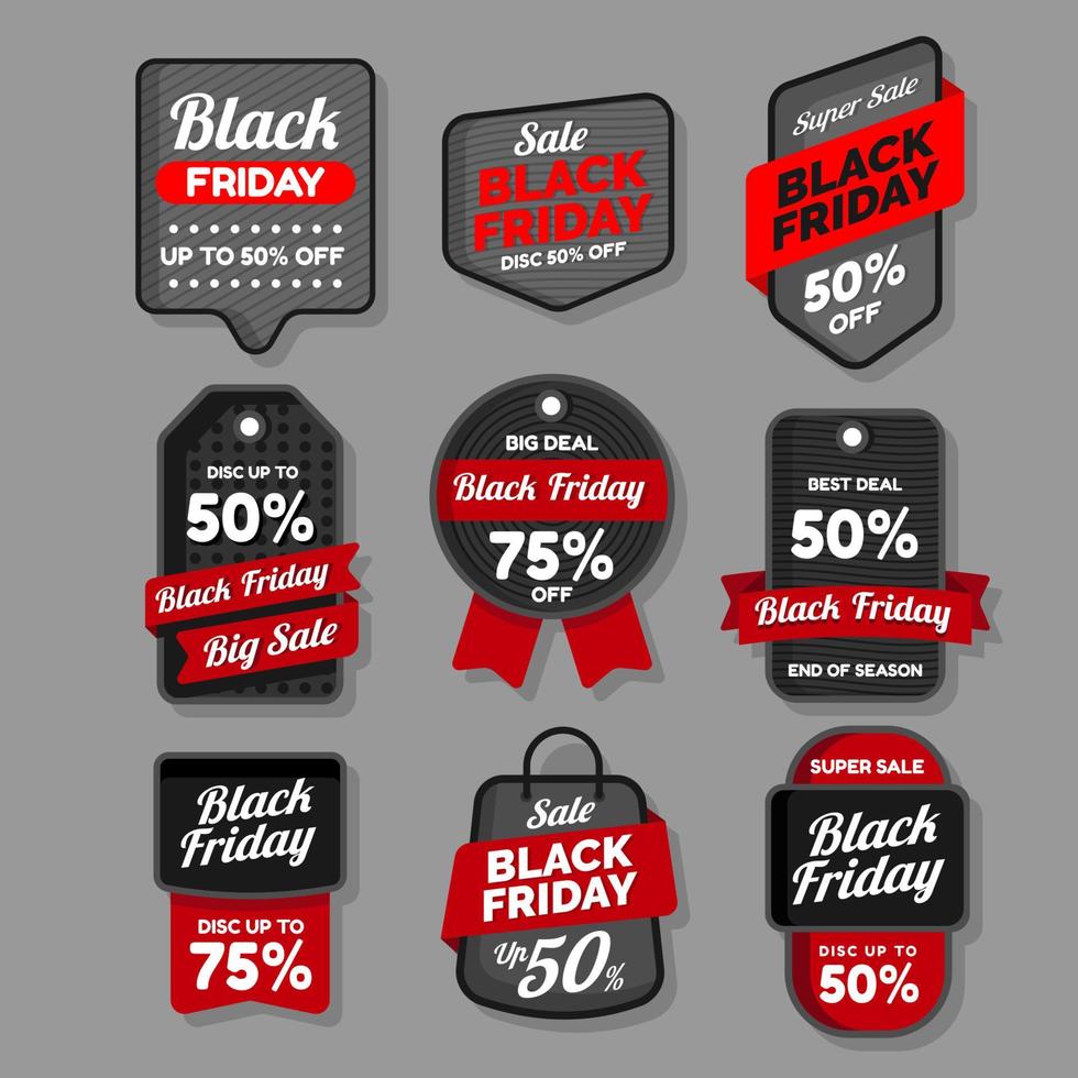 Black Friday-Verkaufsabzeichen-Kollektion vektor