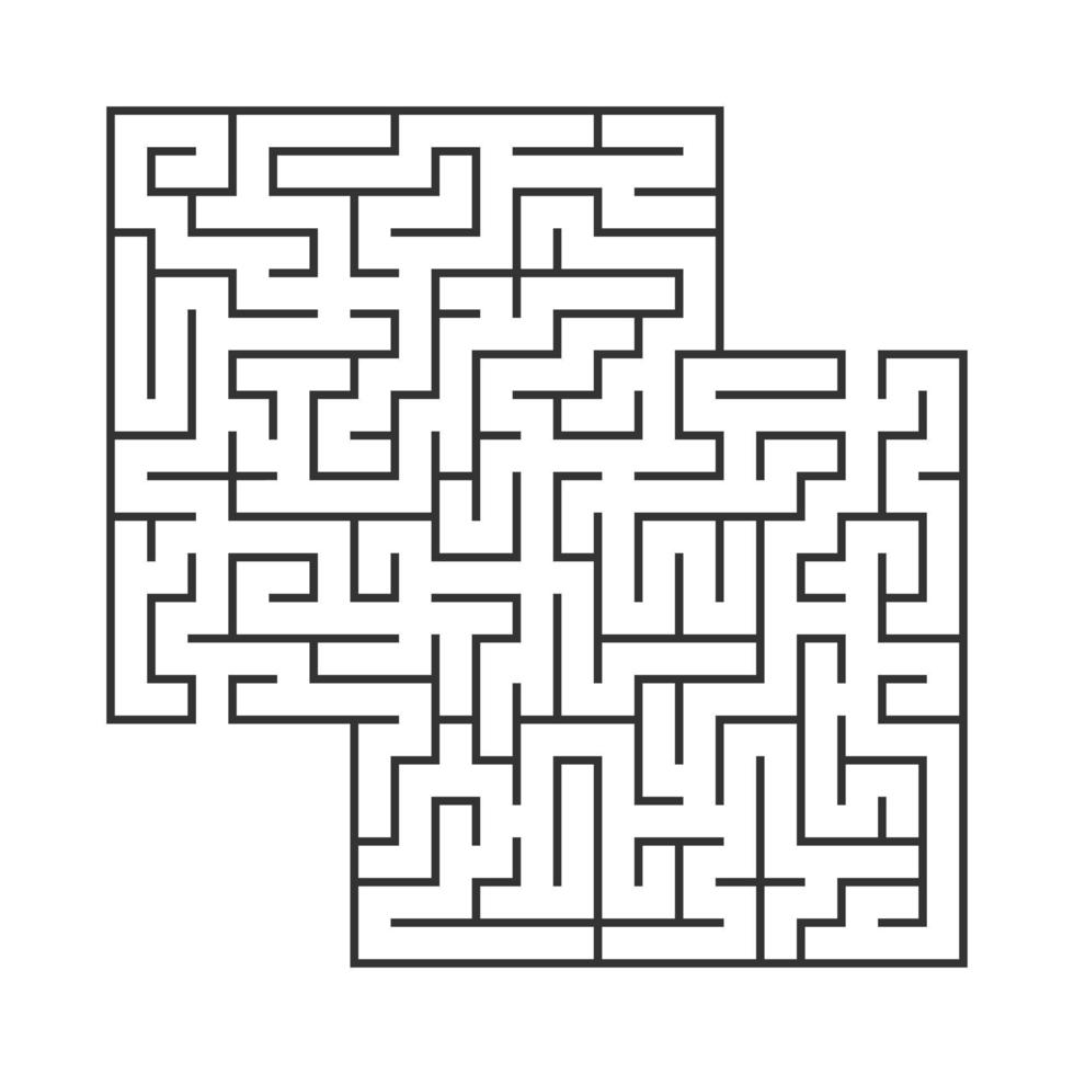abstraktes quadratisches Labyrinth. Spiel für Kinder. Puzzle für Kinder. Labyrinth Rätsel. flache Vektorillustration lokalisiert auf weißem Hintergrund. mit Platz für Ihr Bild. vektor