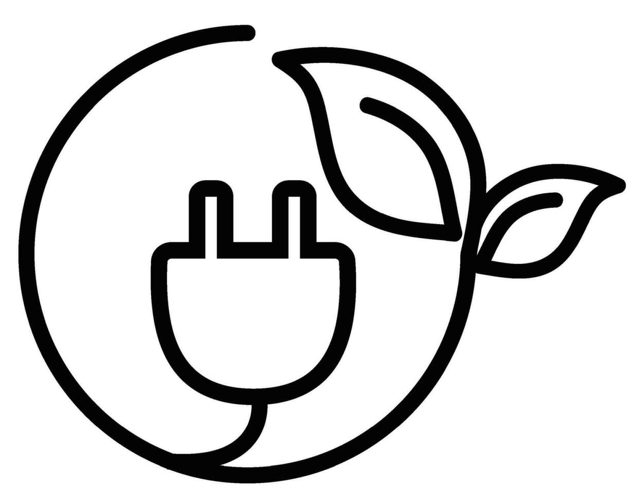 Stecker Blatt, Energie speichern. eben Vektor Symbol Illustration. einfach schwarz Symbol auf Weiß Hintergrund. Stecker Blatt, Energie speichern Zeichen Design Vorlage zum Netz und Handy, Mobiltelefon ui Element