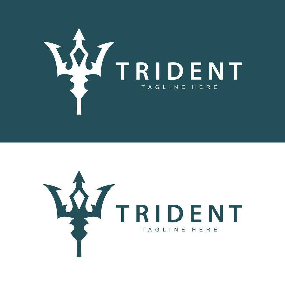 treudd logotyp design spjut vapen vektor hav kung poseidon neptune symbol mall