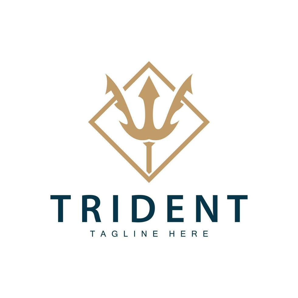 treudd logotyp design spjut vapen vektor hav kung poseidon neptune symbol mall