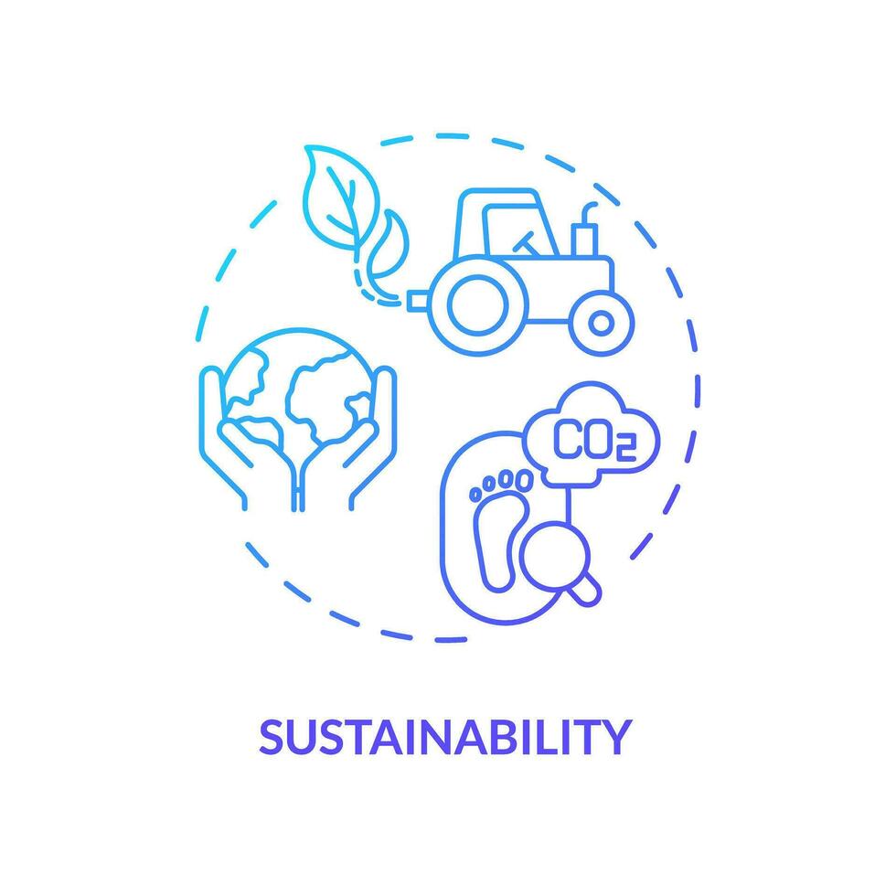 2d Gradient Nachhaltigkeit Symbol, kreativ isoliert Vektor, dünn Linie Illustration Darstellen landwirtschaftlich Cluster. vektor