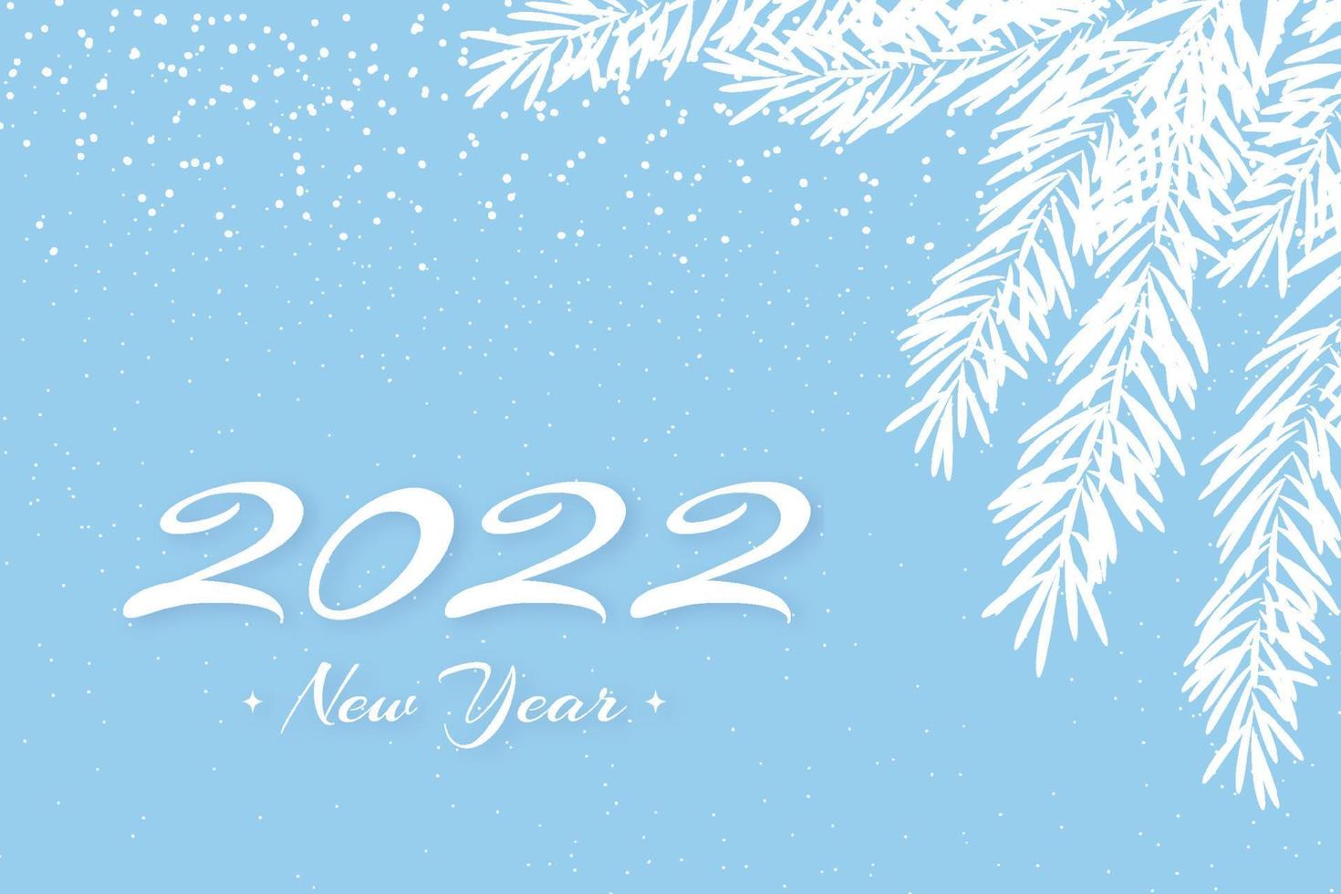 2022 snökort i platt stil på ljus bakgrund. nyår illustration. blå färg vektor bakgrund. abstrakt landskap banner design. semester firande koncept