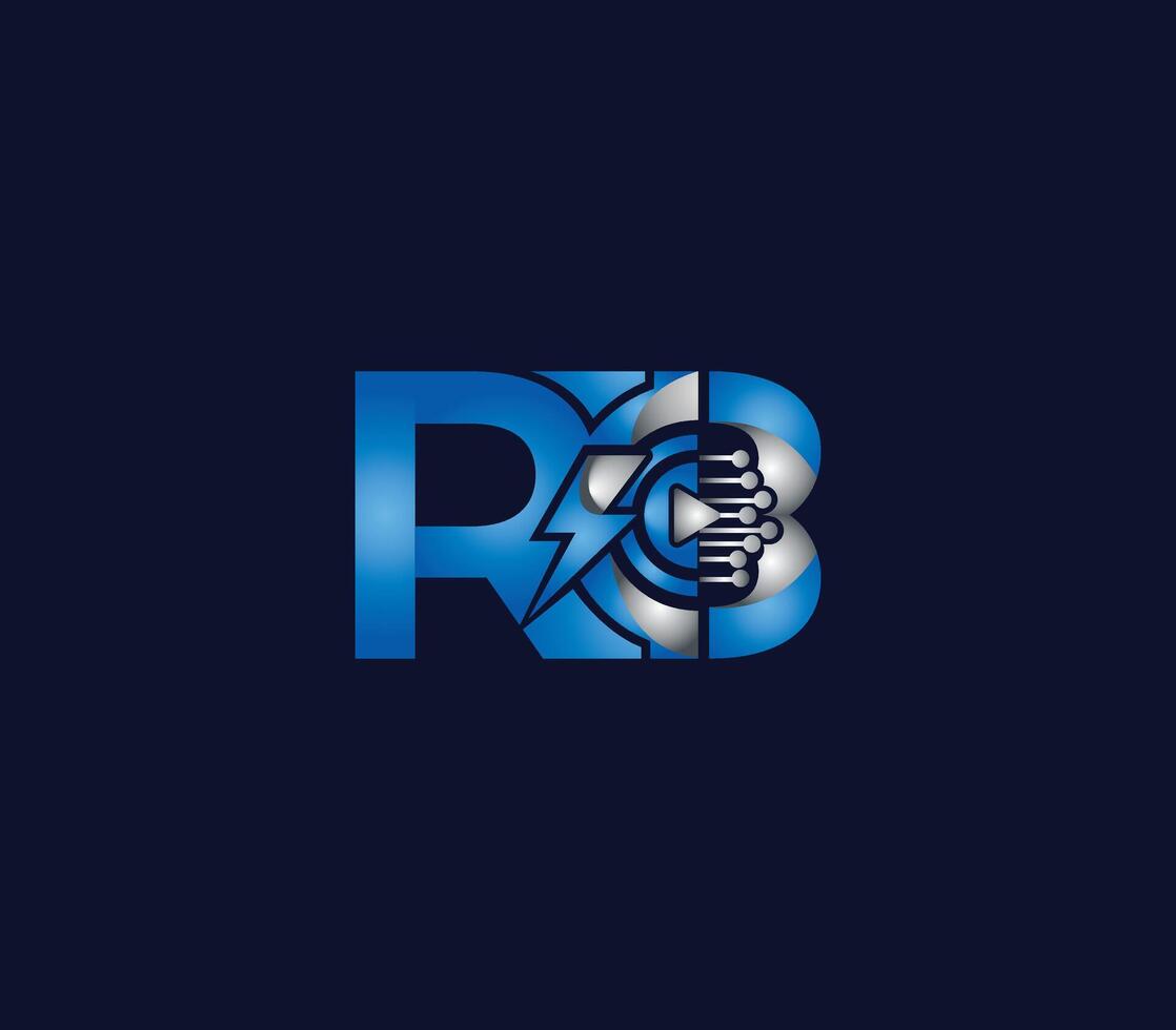Donner Energie rb Brief Blau Farbe Logo Design Unternehmen Konzept vektor