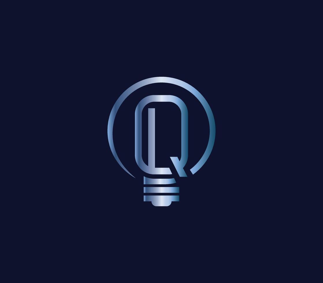 kreativ q Brief Birne Energie Leistung modern Logo Design Unternehmen Konzept vektor