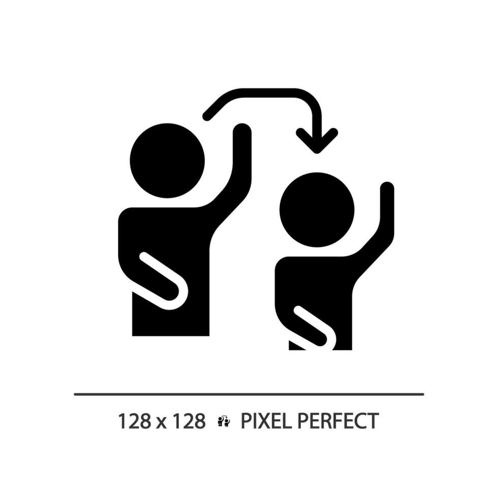 2d Pixel perfekt Glyphe Stil Nachahmung Symbol, isoliert Vektor, Silhouette Illustration Darstellen Psychologie. vektor