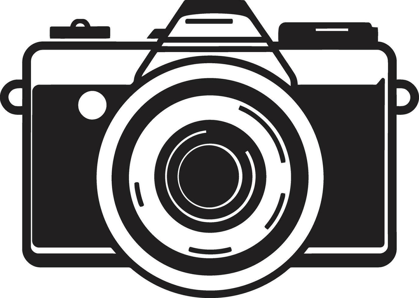 detailliert Jahrgang Kamera Symbol im solide schwarz Silhouetteklassisch Fotografie Symbol mit ein nicken zu das golden Alter von Kameras vektor