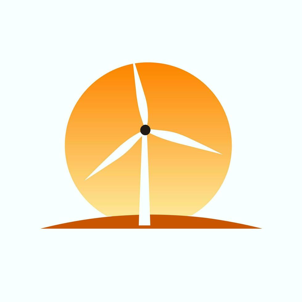 ai genererad miljövänligt vind energi fylld lutning logotyp. miljömässigt vänlig kraft. vind turbin enkel ikon. design element. ai konst för företags- varumärke, hemsida vektor