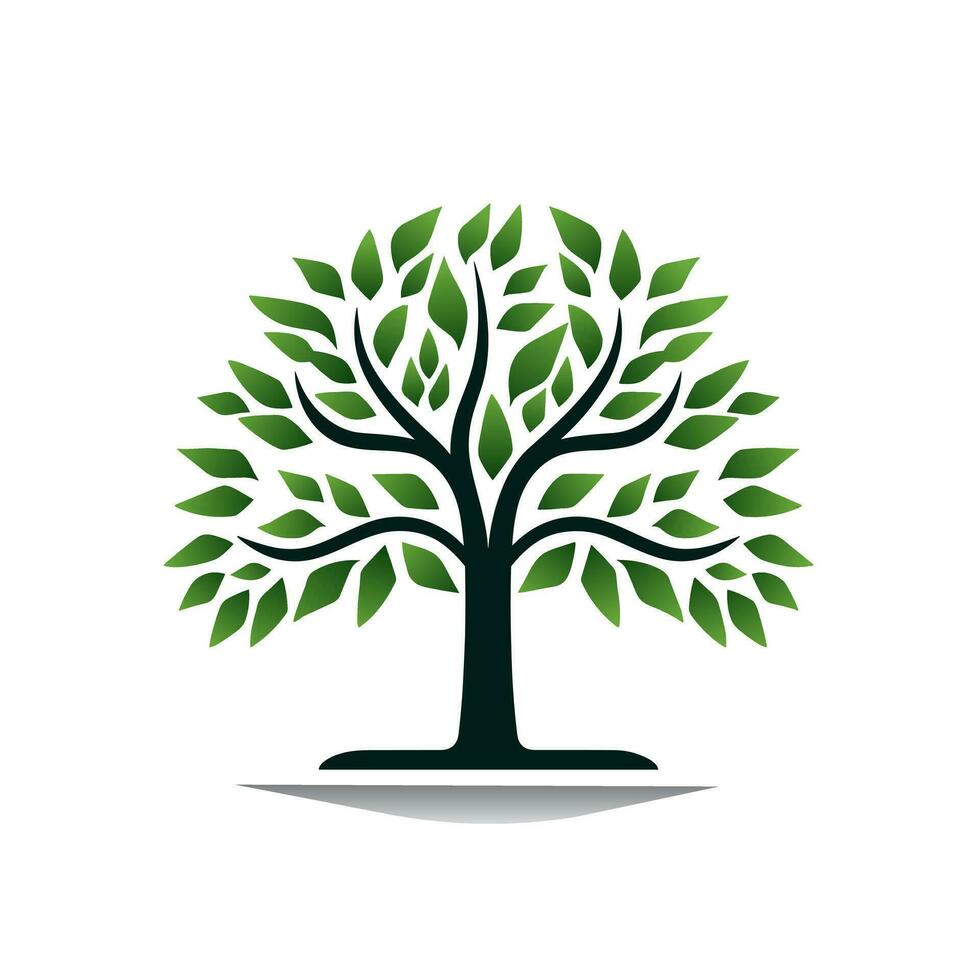 ai genererad grön bil återförsäljare fylld lutning logotyp. hållbarhet företag värde. träd enkel ikon. design element. ai konst för företags- varumärke, hemsida vektor