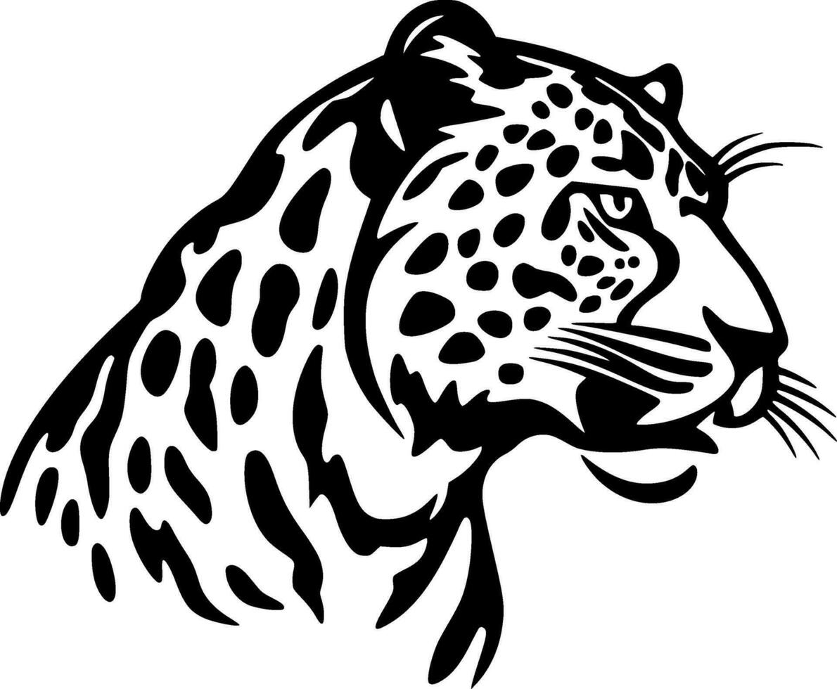 leopard, svart och vit vektor illustration