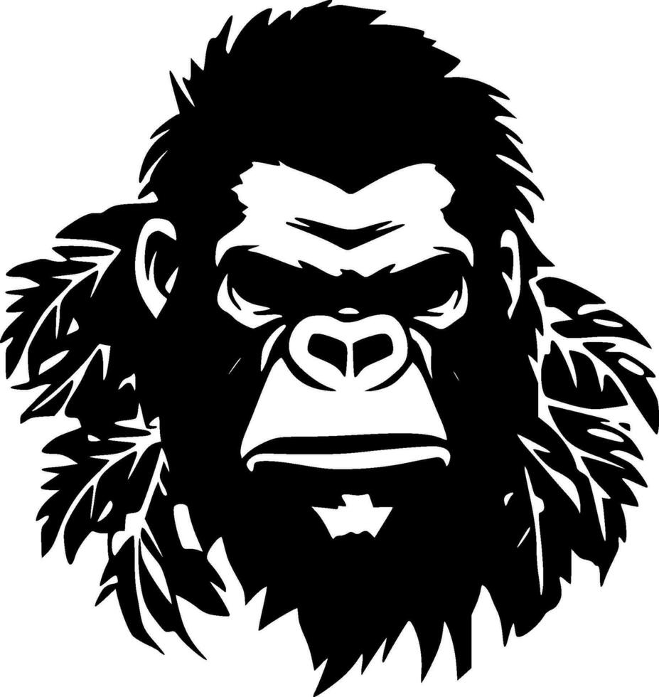 Gorilla - - minimalistisch und eben Logo - - Vektor Illustration