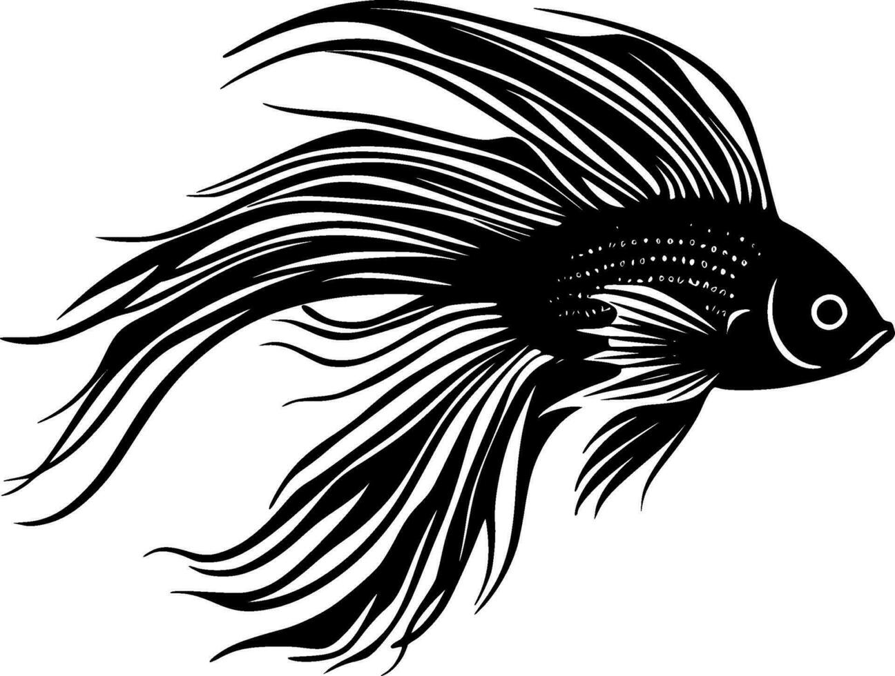 Fisch - - schwarz und Weiß isoliert Symbol - - Vektor Illustration