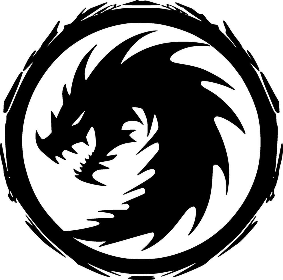 Drachen - - schwarz und Weiß isoliert Symbol - - Vektor Illustration