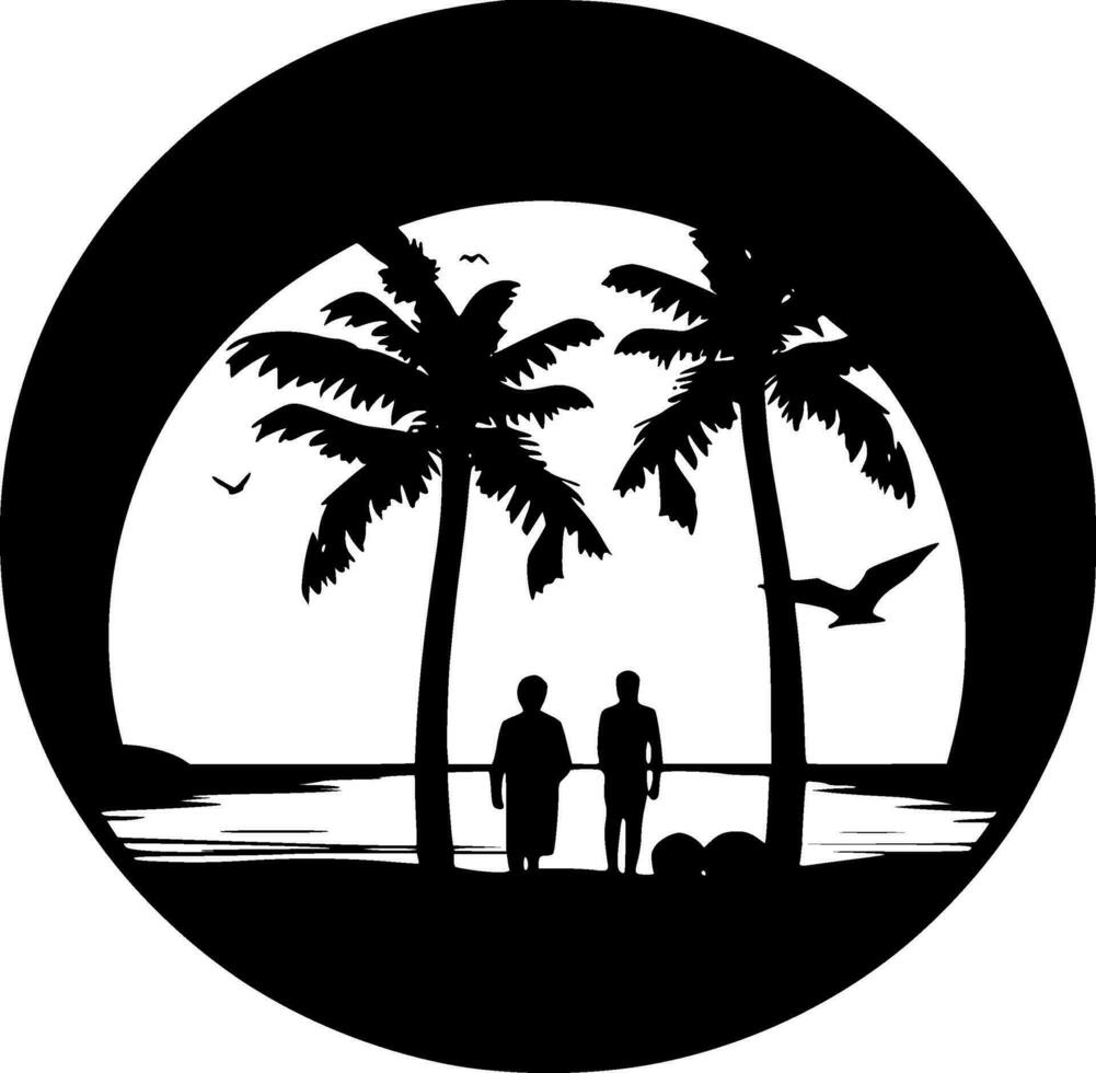 Strand, minimalistisch und einfach Silhouette - - Vektor Illustration