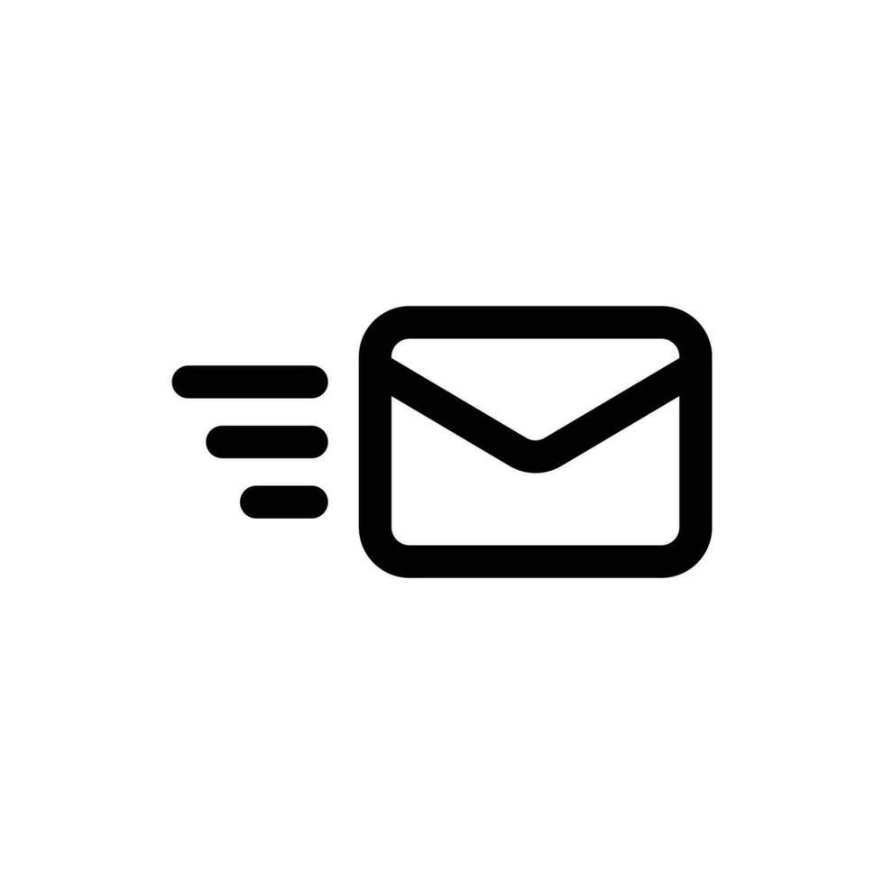 Senden Email Symbol im modisch Gliederung Stil isoliert auf Weiß Hintergrund. Senden Email Silhouette Symbol zum Ihre Webseite Design, Logo, Anwendung, ui. Vektor Illustration, Folge10.
