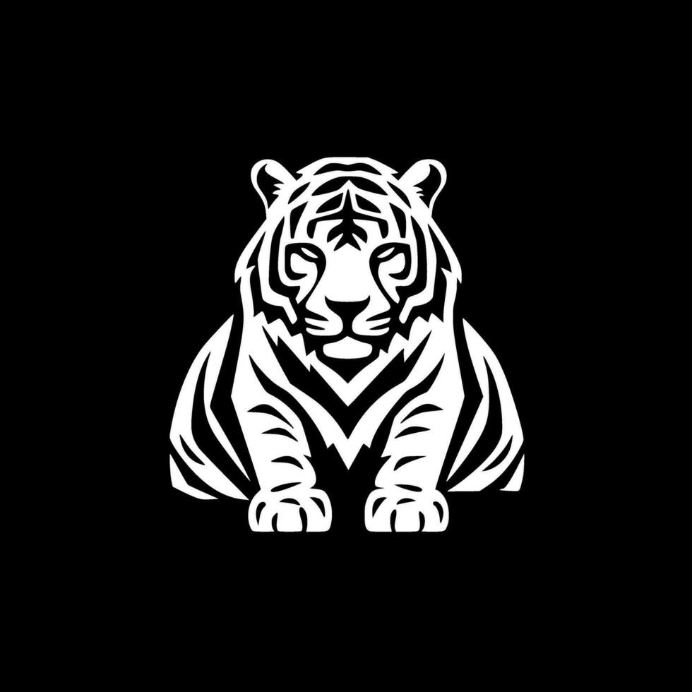 Tiger - - minimalistisch und eben Logo - - Vektor Illustration