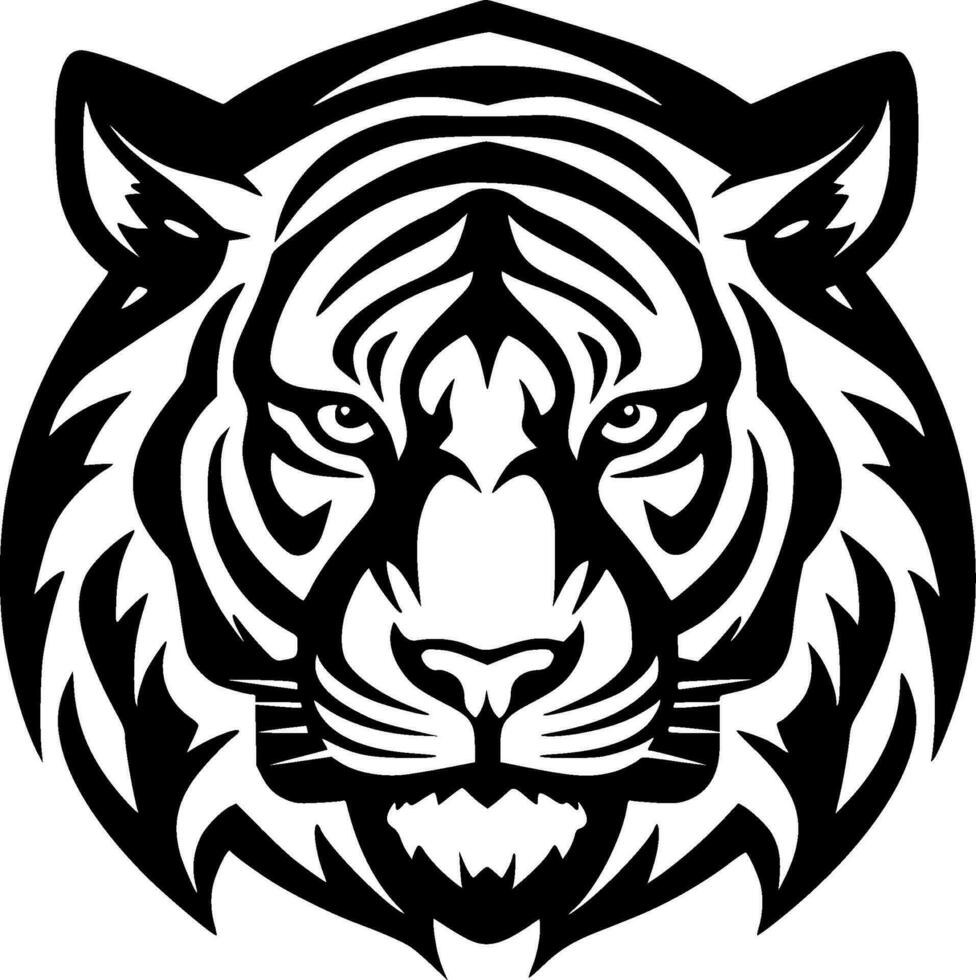 Tiger - - minimalistisch und eben Logo - - Vektor Illustration