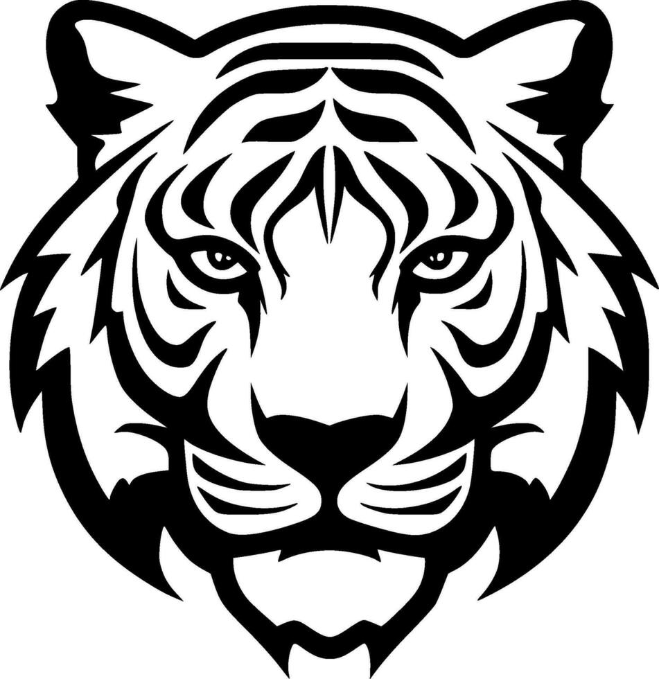 Tiger - - schwarz und Weiß isoliert Symbol - - Vektor Illustration