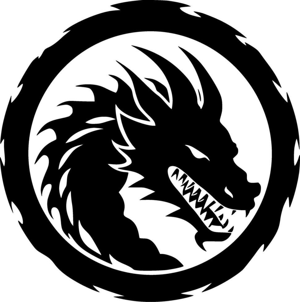 Drachen - - minimalistisch und eben Logo - - Vektor Illustration