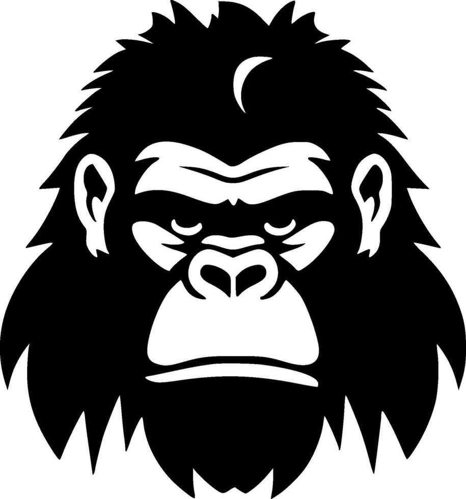 gorilla - minimalistisk och platt logotyp - vektor illustration