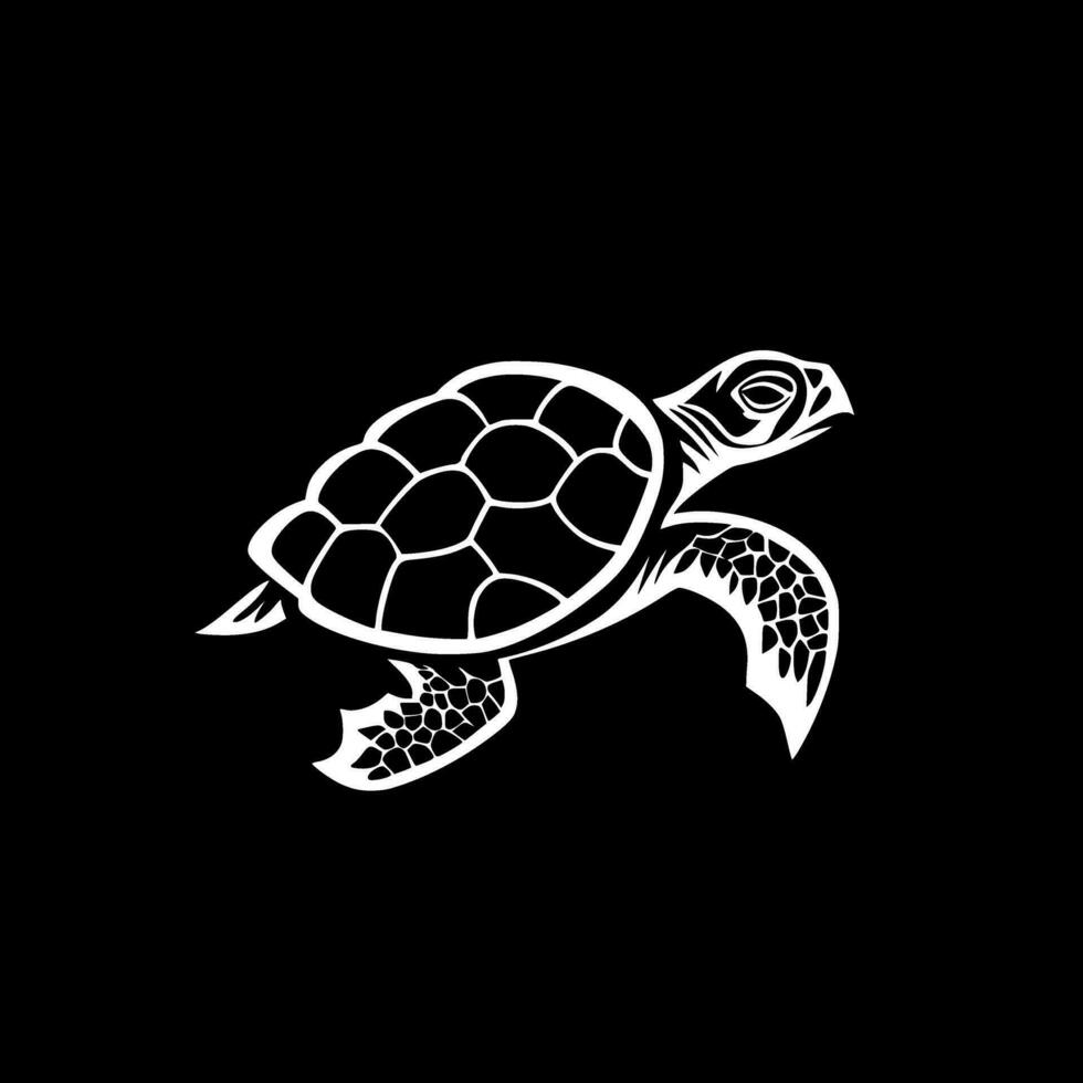 sköldpadda - minimalistisk och platt logotyp - vektor illustration