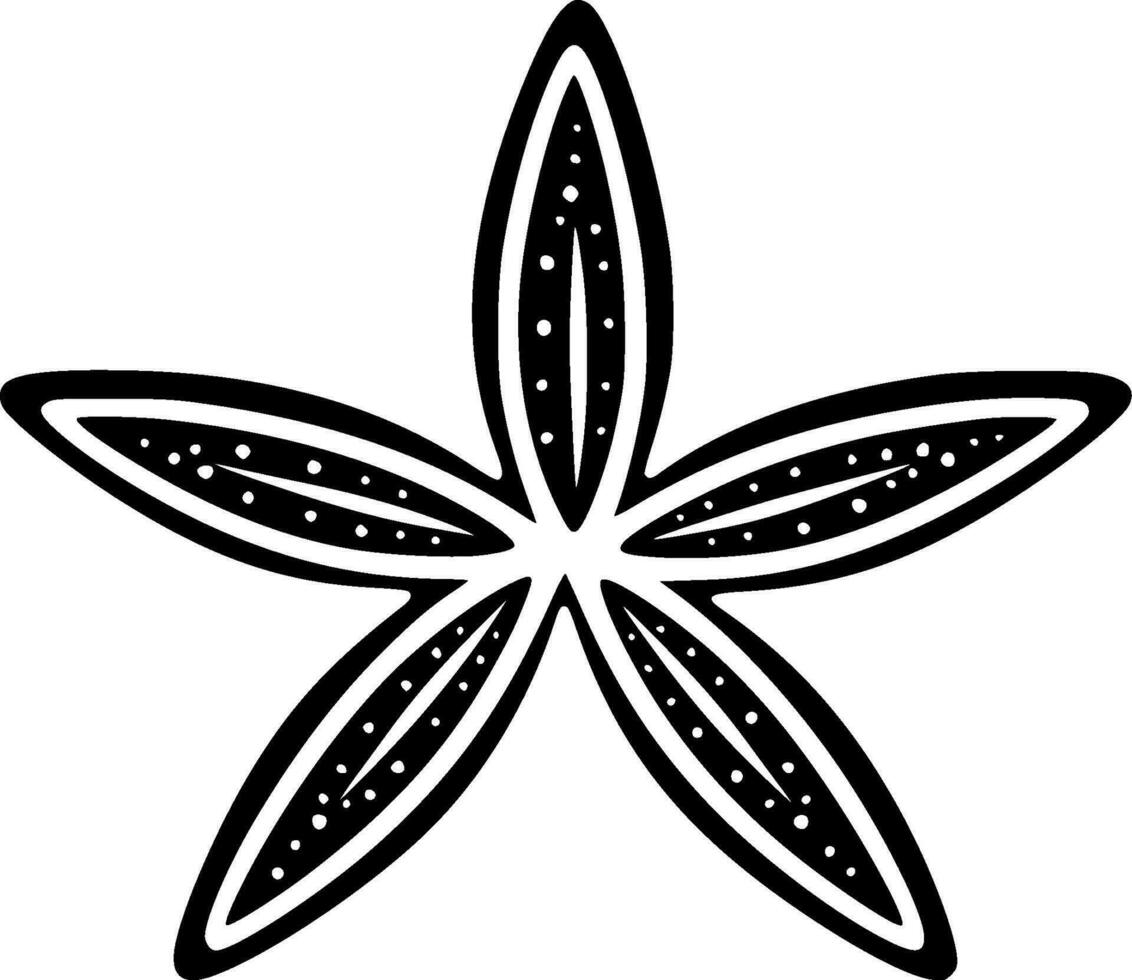 Seestern - - schwarz und Weiß isoliert Symbol - - Vektor Illustration